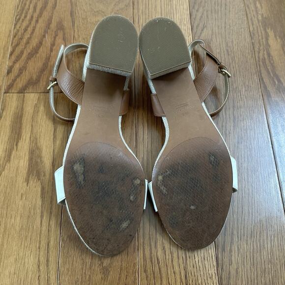 Cole Haan Women's Josie Block-Heel Sandals Ivory/Brown Size 8.5 - Picture 10 of 11